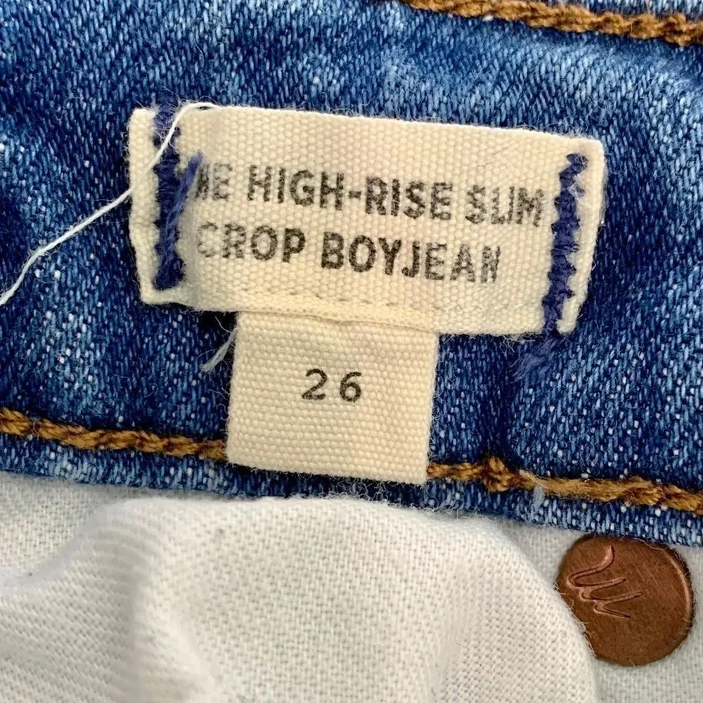 Madewell The Hi-Rise Slim Crop Boy Jeans fringe
